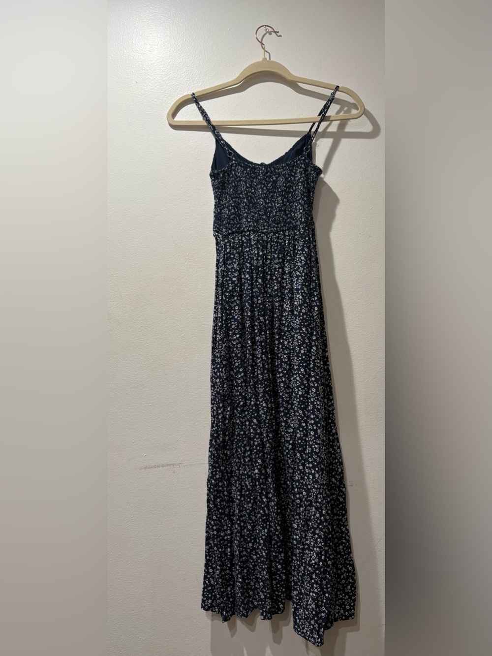 Hollister Navy Floral Spaghetti-Strap Maxi Dress - Picture 2 of 2